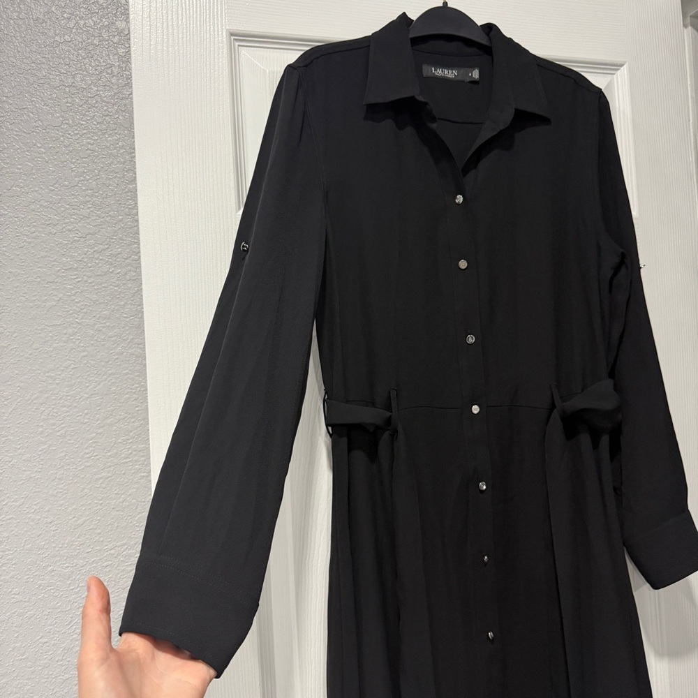 Ralph Lauren Black Long Sleeve Shirtdress - Picture 2 of 6